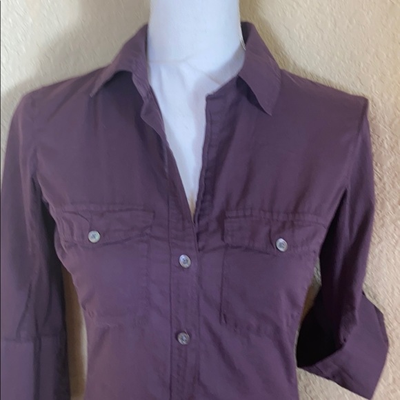 James Perse Standard side slub eggplant top sz 1 - Picture 3 of 10